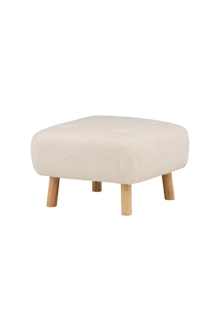 Venture Home Salina Ottoman/Puff - White Wash / White Boucle