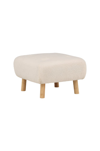 Venture Home Salina Ottoman/Puff - White Wash / White Boucle