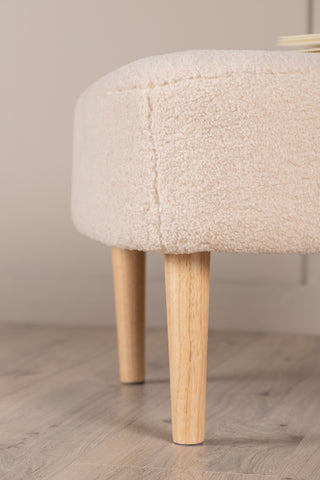 Venture Home Salina Ottoman/Puff - Oaklook / Vit Fleece