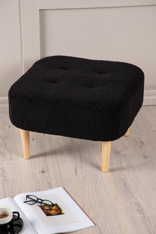 Venture Home Salina Ottoman/Puff - Oaklook / Svart Fleece