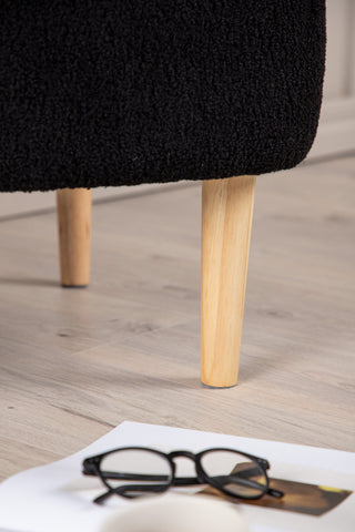 Venture Home Salina Ottoman/Puff - Oaklook / Svart Fleece