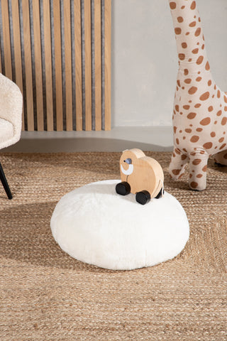 Venture Home Ruston Ottoman/Puff - / Vit lammull