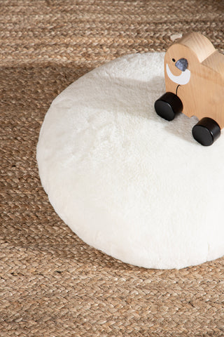 Venture Home Ruston Ottoman/Puff - / Vit lammull