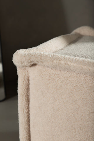 Venture Home Castine Ottoman/Puff - Vit / Fleece