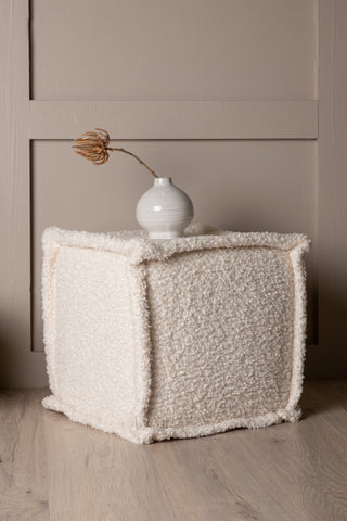Venture Home Castine Ottoman/Puff - Vit / Boucle