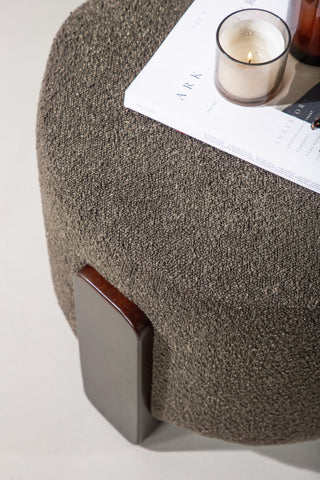 Venture Home Coffey Ottoman/Puff - Mörkbrun / Kaffe/Grå Boucle