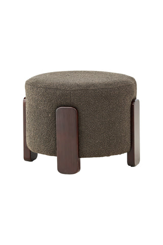 Venture Home Coffey Ottoman/Puff - Mörkbrun / Kaffe/Grå Boucle
