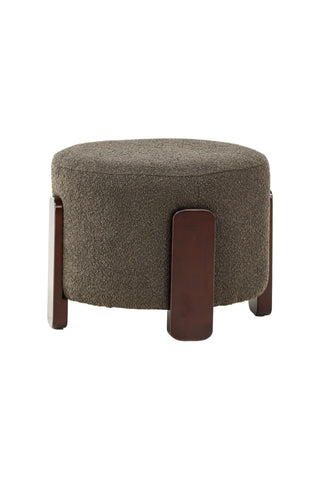 Venture Home Coffey Ottoman/Puff - Mörkbrun / Kaffe/Grå Boucle