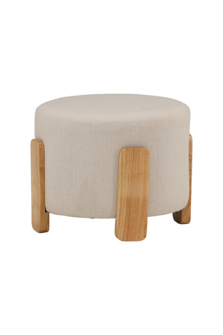Venture Home Coffey Ottoman/Puff - Natur / Vitt Linne