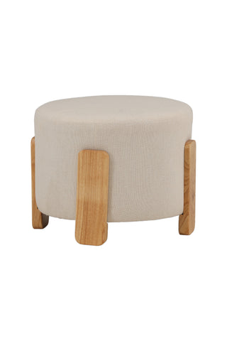 Venture Home Coffey Ottoman/Puff - Natur / Vitt Linne