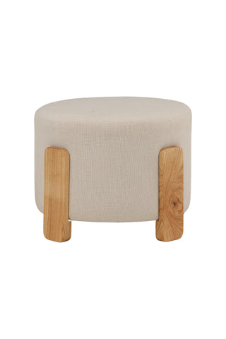Venture Home Coffey Ottoman/Puff - Natur / Vitt Linne