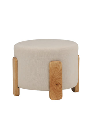 Venture Home Coffey Ottoman/Puff - Natur / Vitt Linne