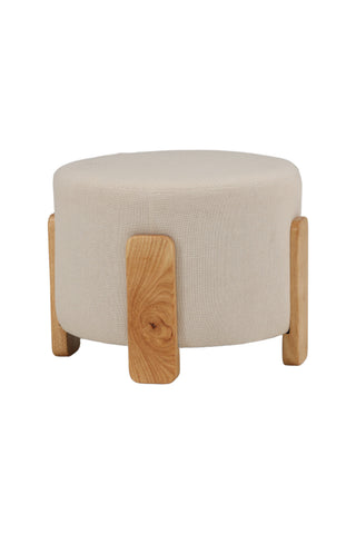 Venture Home Coffey Ottoman/Puff - Natur / Vitt Linne