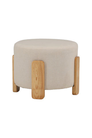 Venture Home Coffey Ottoman/Puff - Natur / Vitt Linne