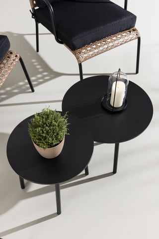 Venture Home Paola Soffset - Black Steel / Nature Wicker / Black Cushion