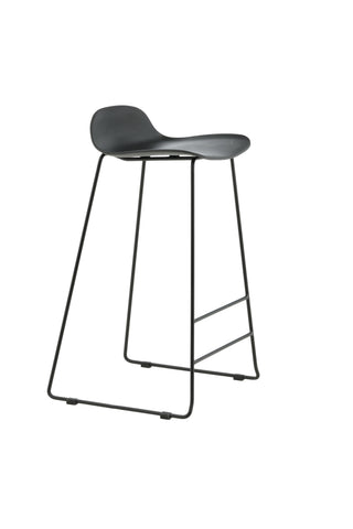 Wave Bar Stol 2-pack - Svarta ben - Svart plast