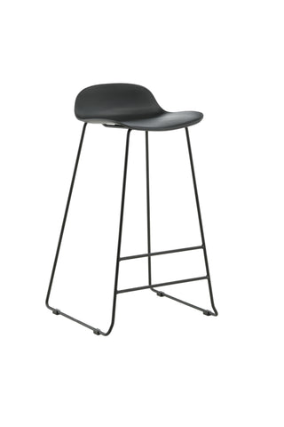 Wave Bar Stol 2-pack - Svarta ben - Svart plast