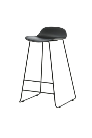 Wave Bar Stol 2-pack - Svarta ben - Svart plast