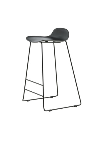 Wave Bar Stol 2-pack - Svarta ben - Svart plast