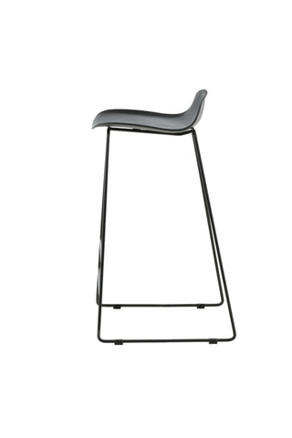 Wave Bar Stol 2-pack - Svarta ben - Svart plast