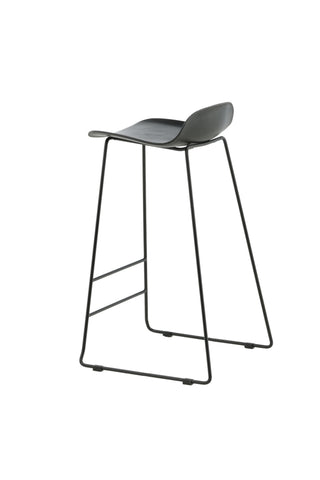 Wave Bar Stol 2-pack - Svarta ben - Svart plast