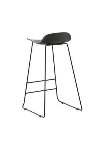 Wave Bar Stol 2-pack - Svarta ben - Svart plast
