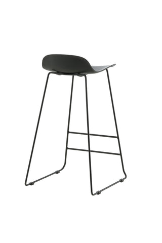 Wave Bar Stol 2-pack - Svarta ben - Svart plast