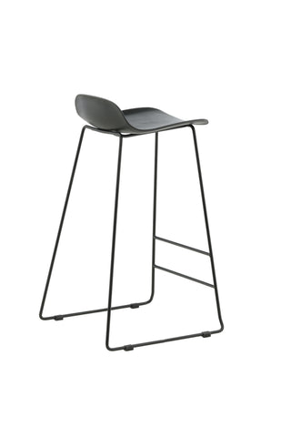Wave Bar Stol 2-pack - Svarta ben - Svart plast