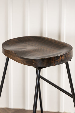 Venture Home Ozark Barstol 2-pack - Zinklook / Mörk valnötsträ
