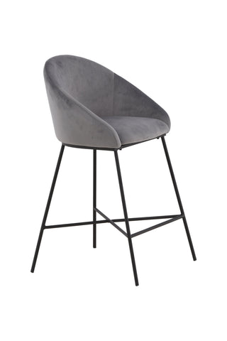 Venture Home Velvet Bar Chair - Svart / Mörkgrå sammet