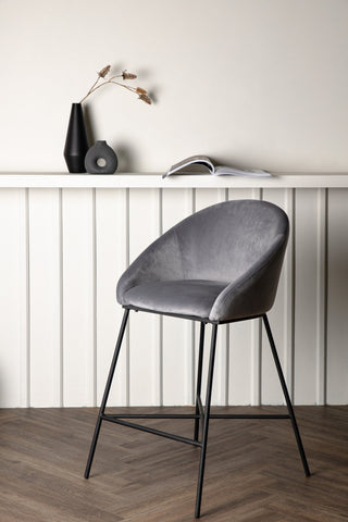 Venture Home Velvet Bar Chair - Svart / Mörkgrå sammet