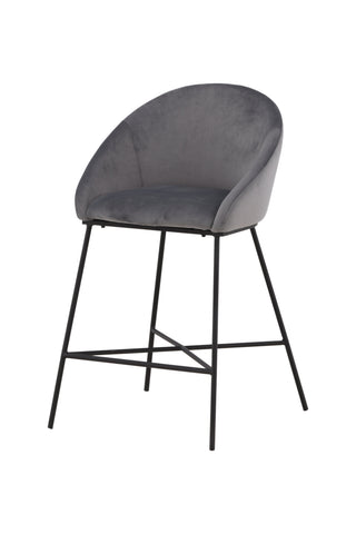 Venture Home Velvet Bar Chair - Svart / Mörkgrå sammet