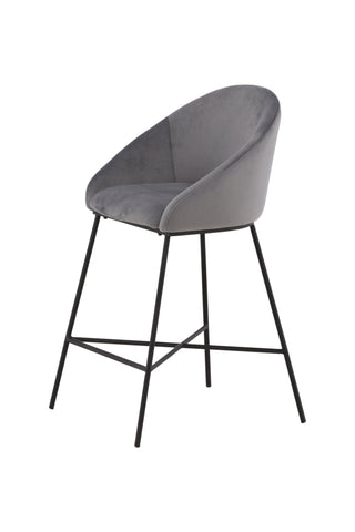 Venture Home Velvet Bar Chair - Svart / Mörkgrå sammet