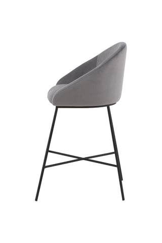 Venture Home Velvet Bar Chair - Svart / Mörkgrå sammet