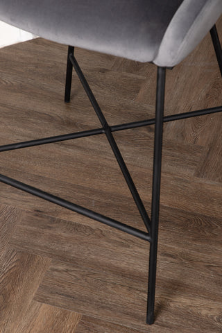 Venture Home Velvet Bar Chair - Svart / Mörkgrå sammet