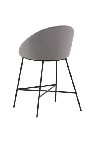 Venture Home Velvet Bar Chair - Svart / Mörkgrå sammet
