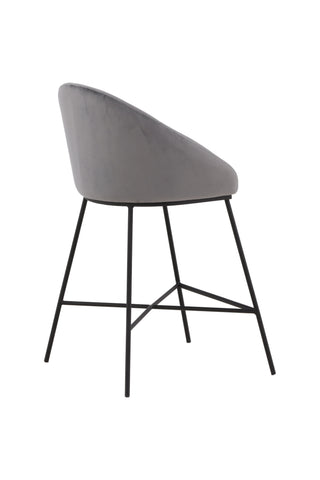 Venture Home Velvet Bar Chair - Svart / Mörkgrå sammet