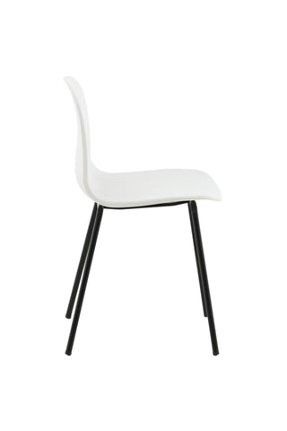 Arctic Dining Chair 2-pack - Svarta Ben - Vit plast