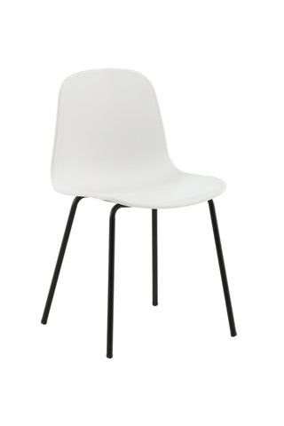 Arctic Dining Chair 2-pack - Svarta Ben - Vit plast