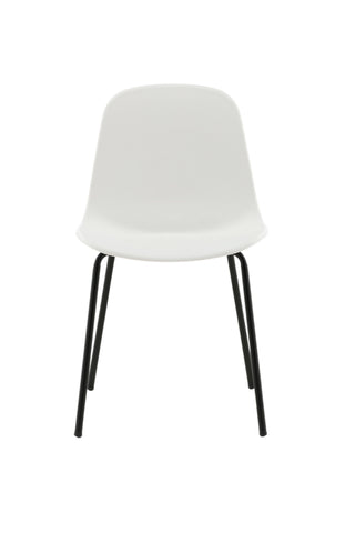 Arctic Dining Chair 2-pack - Svarta Ben - Vit plast
