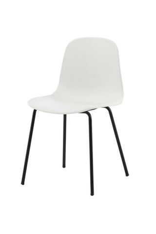 Arctic Dining Chair 2-pack - Svarta Ben - Vit plast