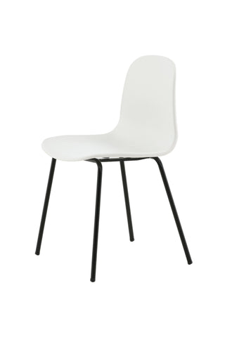 Arctic Dining Chair 2-pack - Svarta Ben - Vit plast
