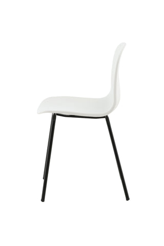Arctic Dining Chair 2-pack - Svarta Ben - Vit plast