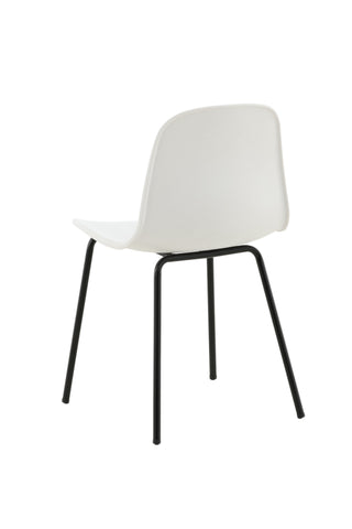 Arctic Dining Chair 2-pack - Svarta Ben - Vit plast