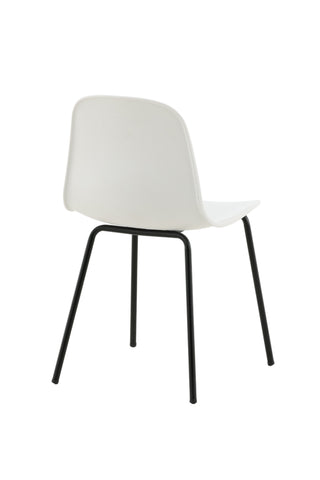 Arctic Dining Chair 2-pack - Svarta Ben - Vit plast