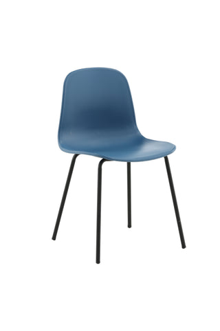 Arctic Dining Chair 2-pack - Svarta Ben - Blå Plast