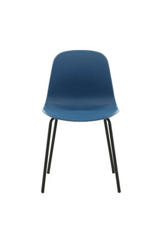 Arctic Dining Chair 2-pack - Svarta Ben - Blå Plast