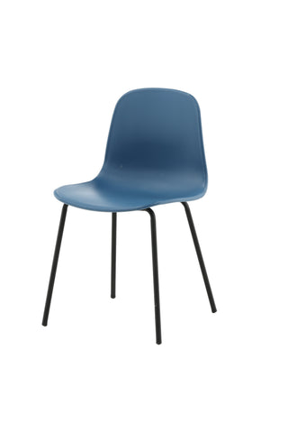 Arctic Dining Chair 2-pack - Svarta Ben - Blå Plast