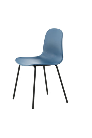 Arctic Dining Chair 2-pack - Svarta Ben - Blå Plast