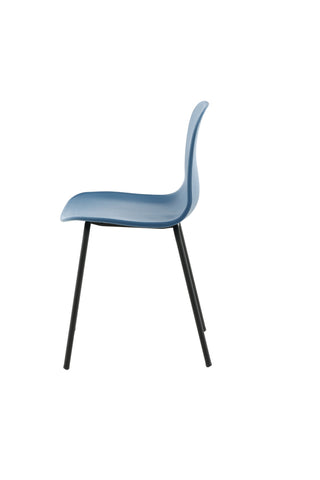 Arctic Dining Chair 2-pack - Svarta Ben - Blå Plast